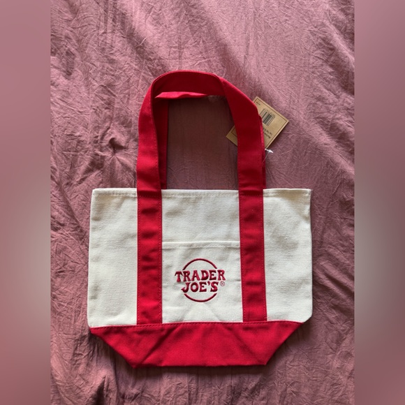 Trader Joe'S Handbags - Trader Joe's Red and White Mini Tote Bag